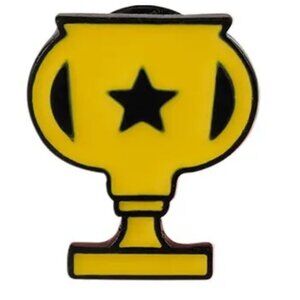 Gold Trophy Enamel Pin – Star Cup Award Lapel Pin